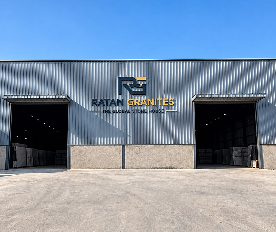 Polished marble and granite slabs at Ratan Granites